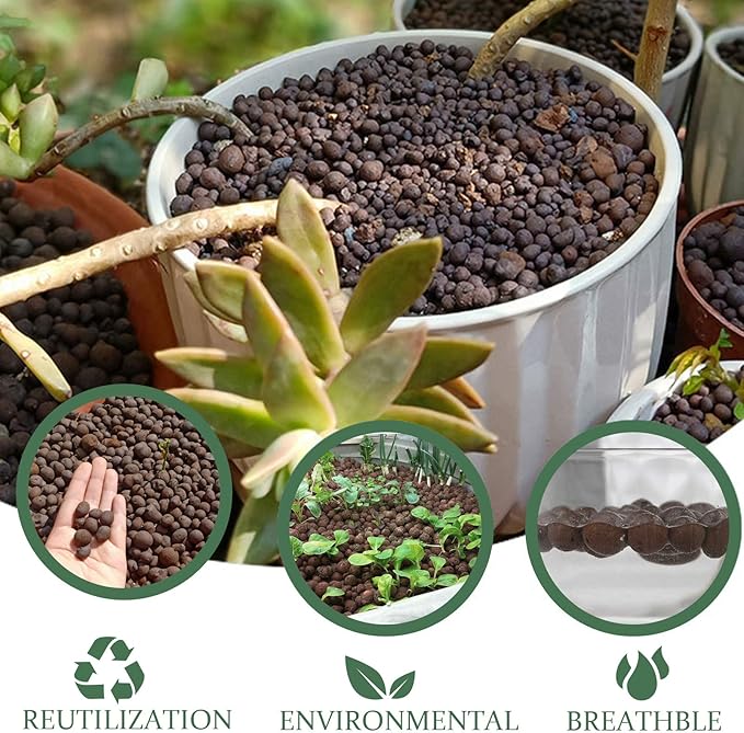 4LBS Leca Expanded Clay Pebbles Hydroponics Supplies for Indoor Garden Plants (4LBS)