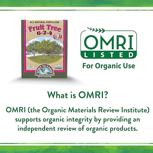 Down To Earth All Natural Fertilizers Organic Fruit Tree - Plant Food for Apples, Pears, Plums and Tropical Fruit Trees 6-2-4, 15 lb