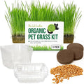 The Cat Ladies Cat Grass for Indoor Cats - Growing Kit - Organic Cat Grass Seeds, Soil and BPA Free Containers (Non GMO) - Locally Sourced Seeds! (3 Pack)