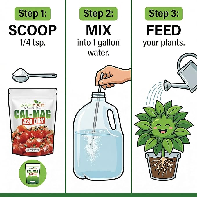 GS Plant Foods Cal-Mag 420 Dry Super Concentrate, Makes 420 Gallons of Nutrient Solution, 18 Ounces, Calcium/Magnesium Fertilizer