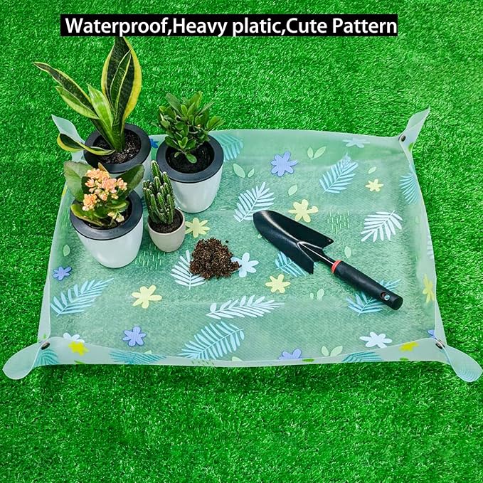 Herda 32.4" Repotting/Potting Soil Mat for Indoor Plants,Thicker Potting Tray for House Plants, Succulents,Cactus, Pots, Soil,Bonsai Tool,Gardening Accessories Plant Lovers Gifts (32.4"x 23.3")