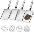 4Pcs Soil Sifter for Gardening, Mesh Stainless Steel Sieve Sifter with Handle(2/2.8/3.8/5mm), Portable Garden Sifter for Soil Rocks Sand Compost Dirt