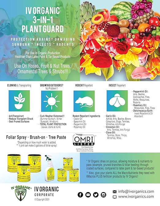 IV Organic 3-in-1 Plant Guard, 1 Pint (Grey)