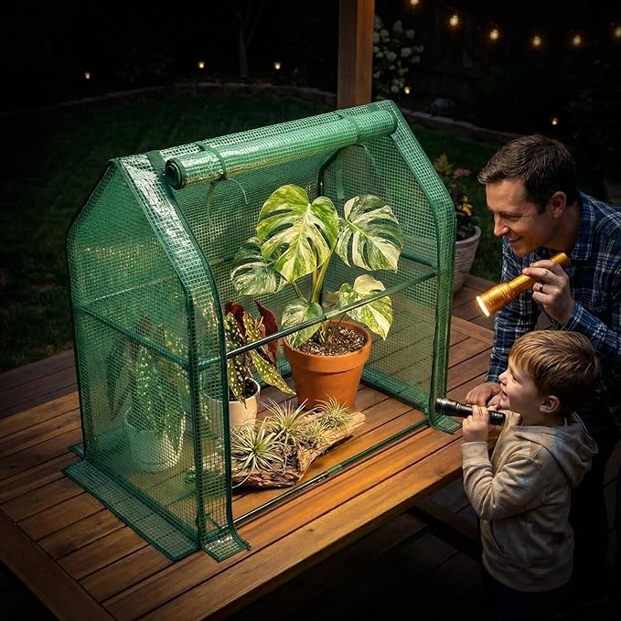 Quictent Mini Greenhouse for Indoor, 2-Pack Tabletop Portable Small Green House Waterproof UV Protected Cover Shelter for Outdoors, Garden Plant Seed Starting Nursery, 36"x18"x33", Green