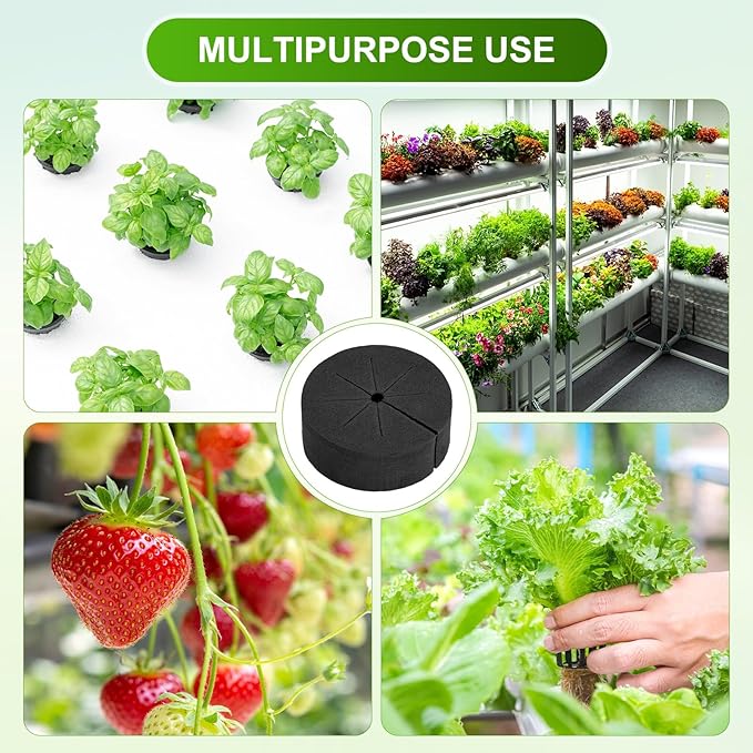 30-Pack Cloning Collars Inserts, Hydroponics Sponge Systems Cloning DIY Foam Cloner Inserts Fits 2" Net Pots for Hydroponic/DIY Cloner/Clone Machines/Plant Germination [Black]
