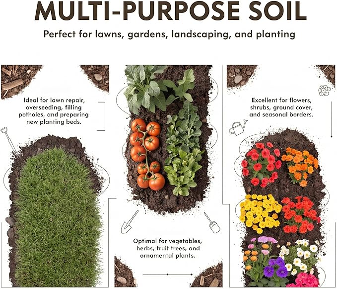 All Purpose Top Soil Pail, Garden Potting Soil Indoor Plants Mix and Potting Soil Outdoor Plants, Versatile Potting Mix for Flowers Vegetables Shrubs and Landscaping (6 lb)