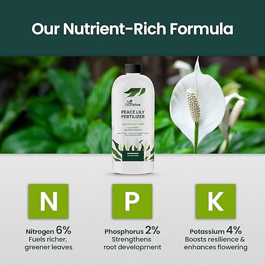 16oz Peace Lily Plant Indoor Live Fertilizer - Makes 96 Gallons of Peace Lily Fertilizer - Nutrient-Rich Liquid Plant Food for Lush Foliage, Stronger Roots, and Elegant White Blooms