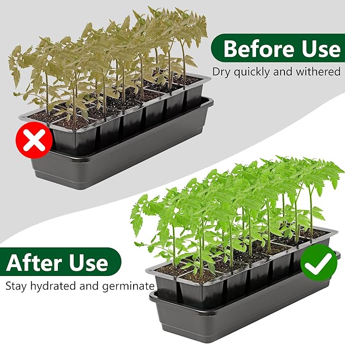 EBaokuup 8 Pcs 12-Cell Replacement Capillary Mats-18.5 x 3.5 Inches Self Watering Seed Starting Mat-Capillary Mats for Indoor Gardening Greenhouse Plant Seed Starting