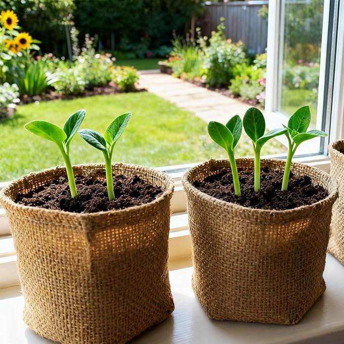 Flower Growing Kits, Windowsill Planting Kit with Planting Bags, Coir Soil & Tools Indoor Gardening Starter Kit with Seed(Sunflower, Zinnias & Marigold) Flower Gardening Gifts for Women & Men