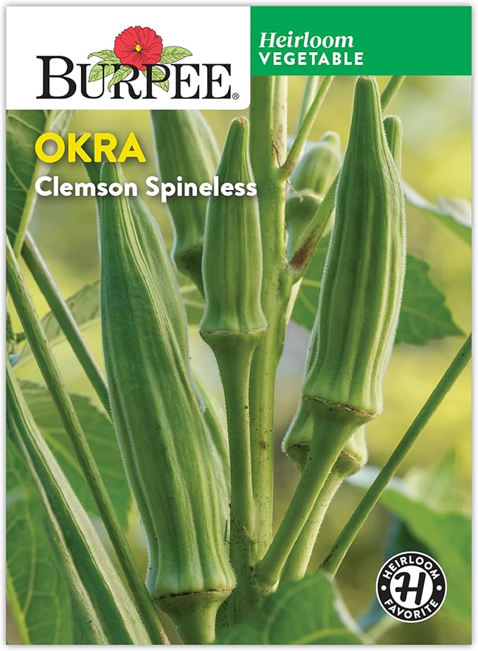 Burpee Clemson Spineless Okra Seeds - Classic High-Yield Variety