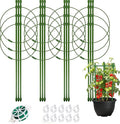 5 Packs Tomato Cages for Garden Cherry Tomato Cage Plant Support Structures, Vegetables Climbing Plants Plant Trellis for Climbing Vegetable Metal 18" with 1 Twist Tie 10 Plant Clip