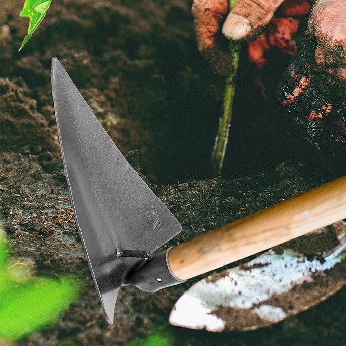 DOITOOL Triangle Hoe Head Garden Tool 10.6 Inch Digging Hoe for Weeding Planting Soil Leveling Durable Gardening Hand Tool