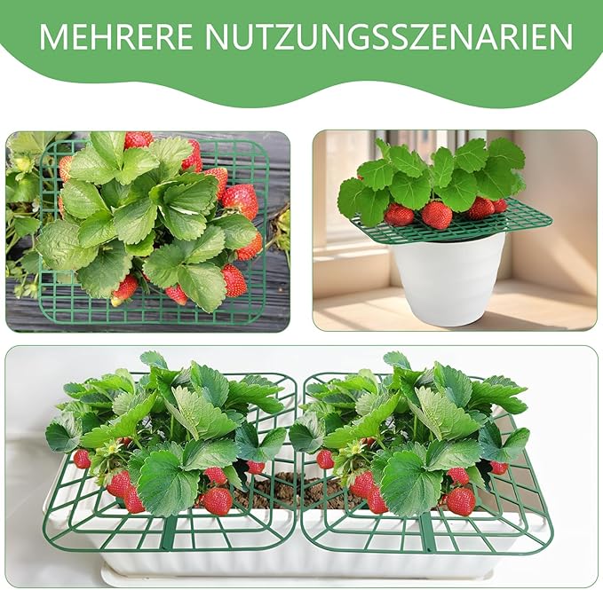ANGTUO 10 Pack Square Strawberry Supports for Garden Strawberry Plant Support Strawberry Stand Holder Strawberry Racks Growing Frame