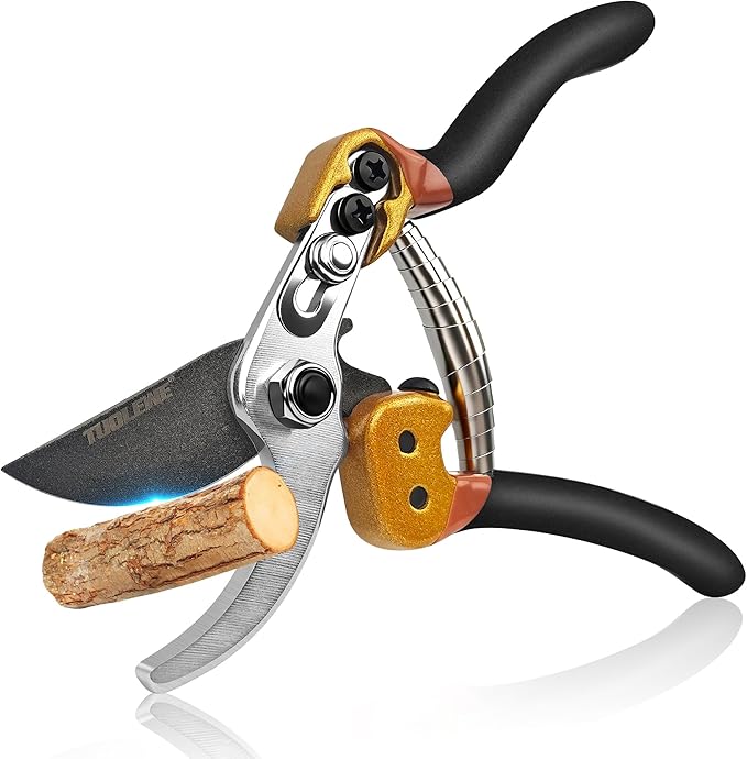 Professional Pruning Shears, Japanese SK5 Steel Blades for Precise Trimming, Bypass Pruners, Heavy Duty Garden Clippers for Branch Cutting, Bonsai, and Gardening