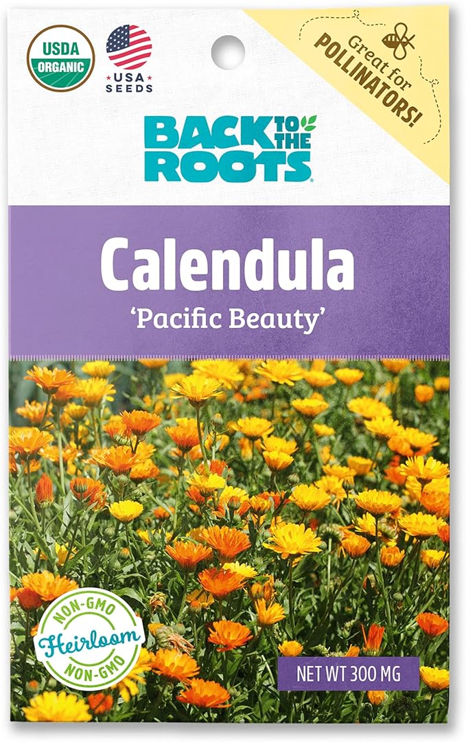 Back to The Roots 100% Organic Seed Packet - Calendula 'Pacific Beauty' 300mg
