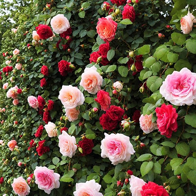 100+ Rose Seeds: 16 Red Pink Yellow Heirloom Varieties for Colorful Perennial Shrubs