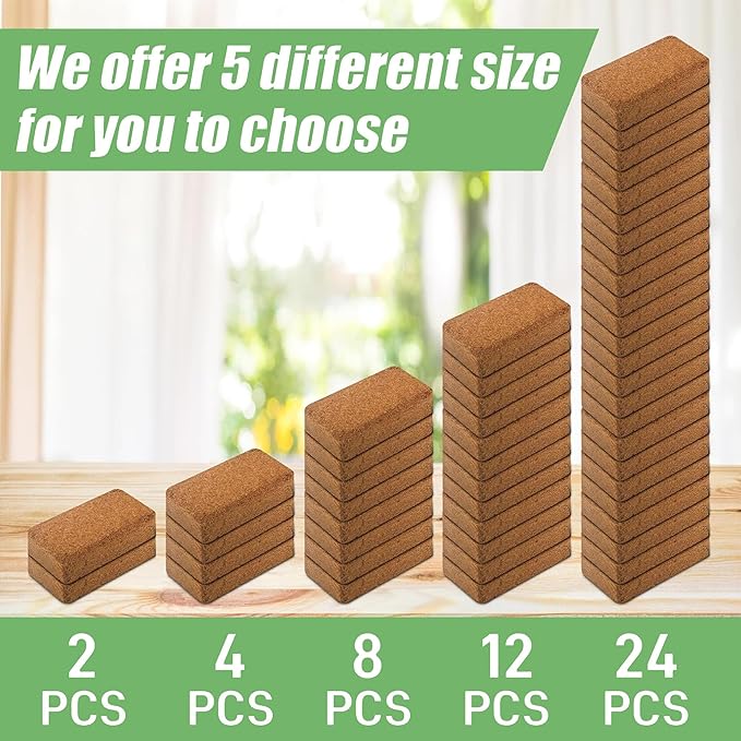Coco Coir for Organic Coconut Coir- 12 Pack Coco Coir Brick- Coconut Soil with Low EC & PH Balance-Coco Fiber for Herbs& Flowers- High Expansion-Renewable Coco Soil for Planting