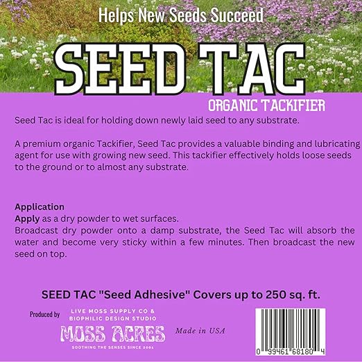 Earthwise Organic Seed Tac – 1 lb – Easy-Use Tackifier for New Grass & Wildflower Seeds – 500 sq. ft. Coverage
