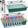 2 Set 120-Cell Seed Starter Tray with Grow Light, Self-Watering Seed Starter Kit with Humidity Dome, Adjustable Brightness Timed Seedling Starter Plant Germination Trays Indoor
