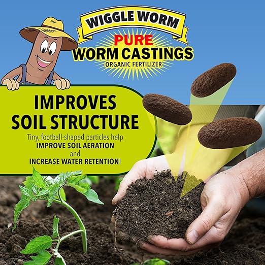 100% Pure Organic Mineral-Dense Worm Castings Fertilizer in Resealable Zipper Pouch, 4.5lbs, 2 Pack - Improves Soil Fertility and Aeration for Growing Better Houseplants, Veggies, and More