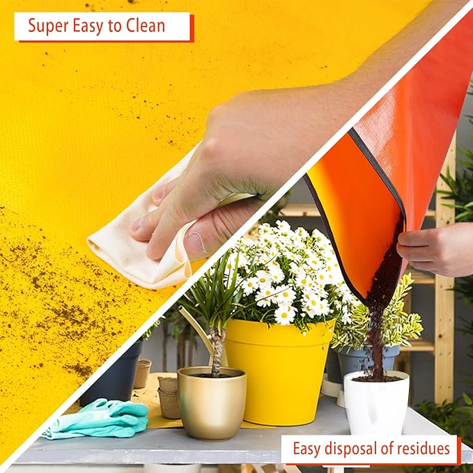HNXTYAOB Extra Large Repotting Mat for Indoor Plants & Potting Soil Mat Portable Potting Tray Reusable Gardening Mat Garden Gift for Women Men (39.5"X39.5")