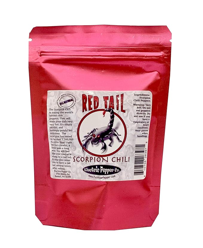 Red Tail Trinidad Moruga Scorpion Peppers – Whole Dried Pods, 5 + 2 Free (7 Total)
