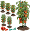 6Packs Tomato Cages, Tomato Trellis for Raised Garden Bed Adjustable Plant Support for Climbing Plants Outdoor Triangle or Square Stake Support for Tomatoes, Vine Climbing Plant(Up to High: 47.2'')