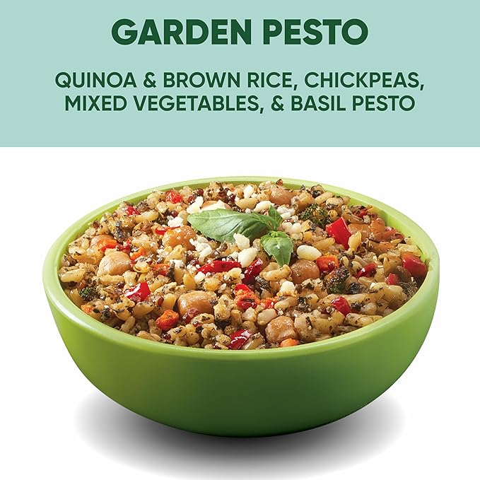 SEEDS OF CHANGE Organic High Protein Bowl Garden Pesto, Prepared Entrée, Microwave in 90 Seconds, 9 oz (Pack of 6)