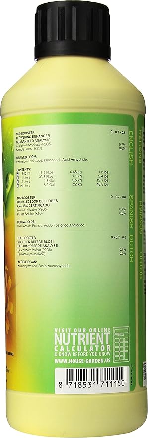 House & Garden GL56749703 HGTBS005 Top Booster, 500 ml fertilizers, Natural