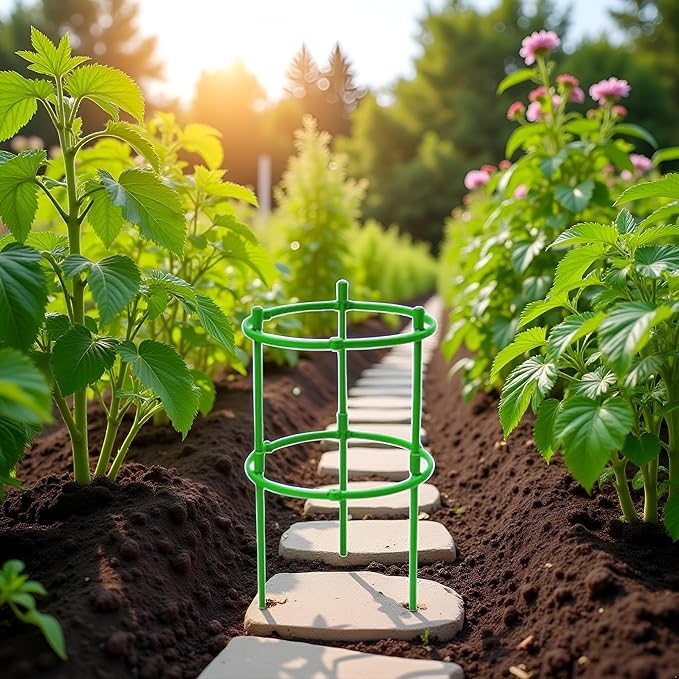 Tomato Cage | Tomato Support | Adjustable Green Plant Supports for Garden | 48in Deformable Assembled Tomato | Trellis for Vegetable, Flower and Fruit Growing，Plant Support Structures