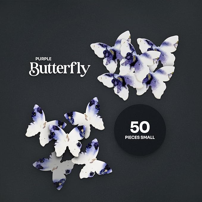 50pcs Small Purple Butterfly Seed Paper – Plantable & Writable Wildflower, Gift for Mom This Mother’s Day, Use for Shower Favors, Weddings, Party Favors or Life Events