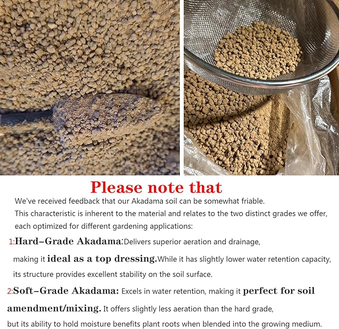 Horticultural Akadama Soil - Cactus Bonsai Succulent Soil Additive for Plants, Landscaping, Vase Fillers (10 LB, 1/8 inch Hard-Grade Akadama)