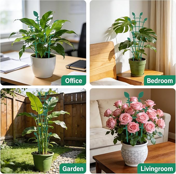 4 Pack Small Trellis for Potted Plants, Stackable Plant Trellis Indoor Outdoor Climbing Plant Support for Pothos Hoya Vine Ivy Houseplants Flower