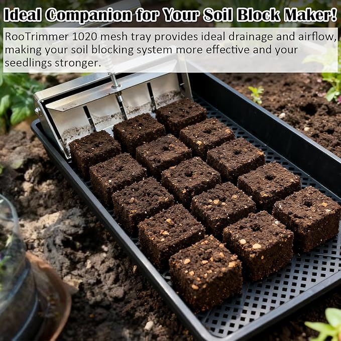 10 Pack 1020 Mesh Trays, Extra Strength 1020 Mesh Bottom Trays with Holes, 20'' x 10'', Heavy Duty Propagation Flats for Microgreens, Seed Starting, Soil Blocks, Hydroponics & Wheatgrass