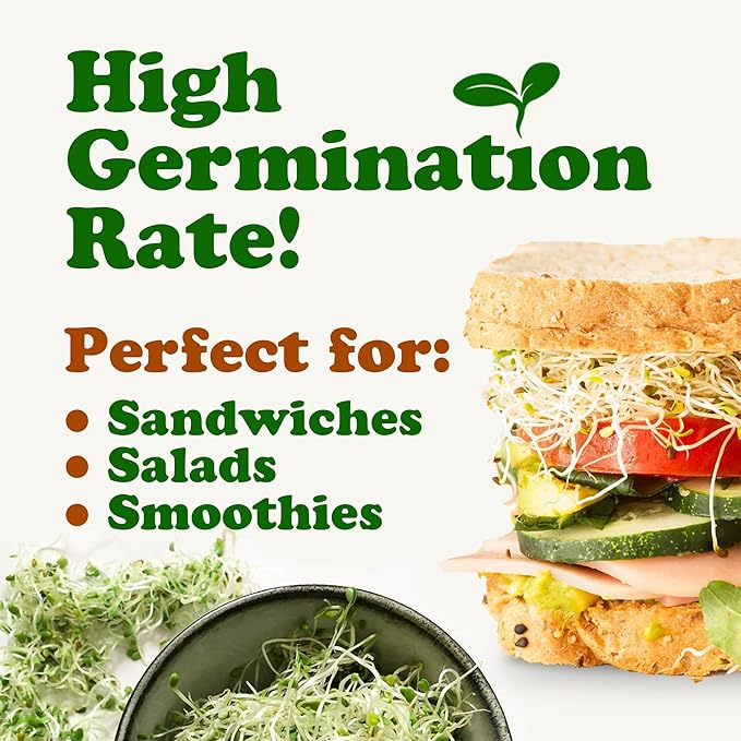 Food to Live Organic Antioxidant Mix of Sprouting Seeds, 1 Pound – Non-GMO Broccoli, Alfalfa, Clover, Rich Germination Rate, Non-Irradiated, Kosher, Vegan Superfood, Bulk, Rich in Sulforaphane