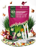 10 Gourmet Onion Seeds for Planting Variety Pack - 2,900+ Non-GMO Heirloom Vegetable Seeds for Growing Indoor & Outdoor: Red Burgundy, Leek, Walla Walla, Grano White & Yellow Sweet Spanish