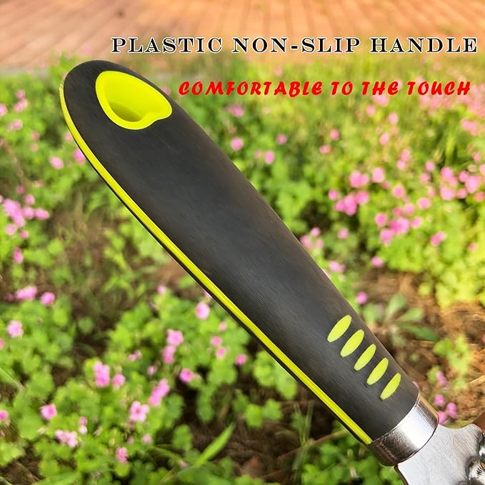 SHANFEEK Garden Rake 5-Claw Landscape Dethatcher Thatching Beach Combing Rake for Digging Clam Shell Defoliation Hoe Garden Tool for Loosen The Soil (Green)