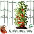 Tomato Cages for Garden, 4 Pack Up to 50” Tomato Trellis Height, Adjustable Plant Stakes with Plant Clips, DIY Shape Tomato Stakes, Garden Trellis for Climbing Vegetable Plants