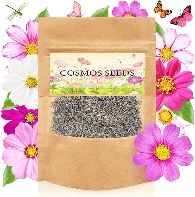 Cosmos Seeds for 2026 (4,500+ Seeds) - Crazy Blend Mix Color, Cosmos Flower Seeds for Planting Garden, No Filler, 1.5 Oz Packet, Easy to Grow