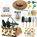 Lasnten 16 Pcs Mothers Day Garden Gift for Grandma Women Garden Tools Sunflower Birthday Gardening Supplies from Grandson Gloves Apron Insulation Cup Fork Trowel Tote Bags for Plant Lover Present