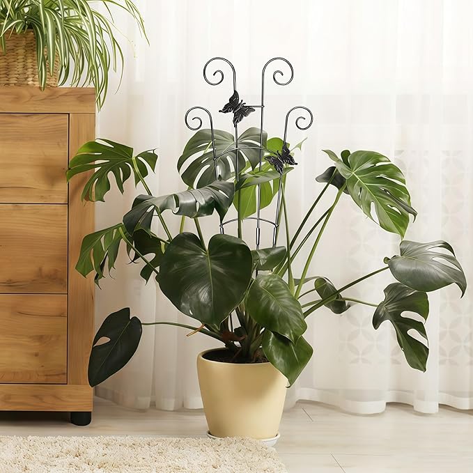 30'' Larger Plant Trellis Indoor, Expandable Metal Trellis for Climbing Plants Indoor, House Plant Climbing Support for Monstera Hoya Pothos, 4P