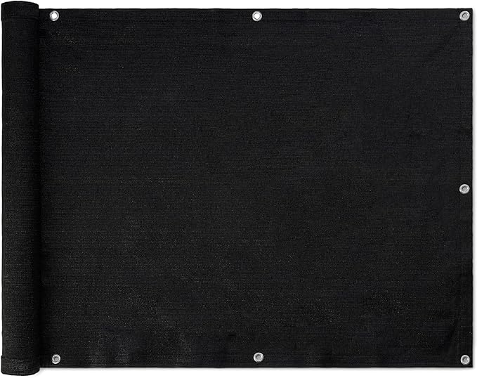 Amazon Basics Privacy Screen Fence for Outdoor Patios, Pools, Balconies, Weather-Resistant, 3 x 10 ft, Black, 1-Pack