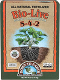 Down To Earth All Natural Fertilizers Organic Bio-Live Starter & Transplant Mix with Mycorrhizal Fungi and Benefical Microbes for Plant Food 5-4-2, 4 lb