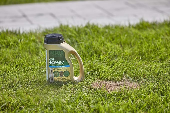 Scotts EZ Seed Dog Spot Repair Sun and Shade, Combination Mulch, Grass Seed Mix and Soil Amendment to Neutralize and Repair Pet Spots, 2 lbs.