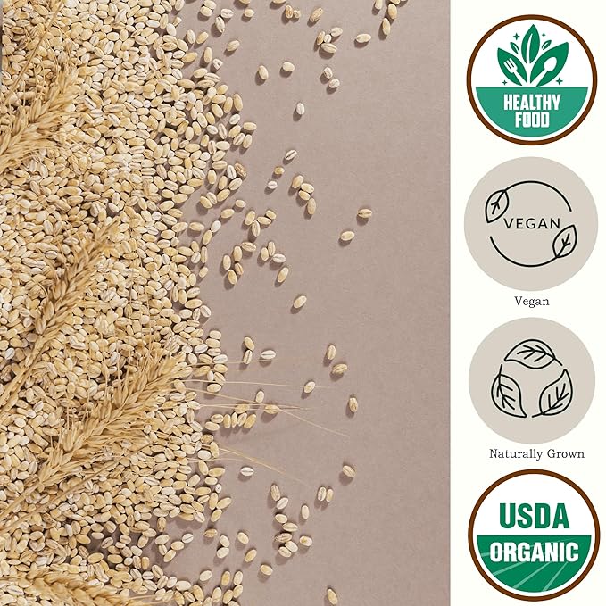 Be Still Farms Organic Pearl Barley Grain (4.8lb) - Pearled Barley Seeds for Soup Pot in Bulk - Not Hulled | Similar to Hulless Barley | Quick Cook Barley for Porridge Cereal | USDA Organic | Vegan