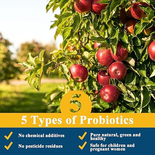 Organic Microbial Probiotic Fertilizer for Apple Trees & Fruit Trees, 10oz (300ml) Natural Fermented Liquid Plant Nutrient for Roots, Leaves & Fruit