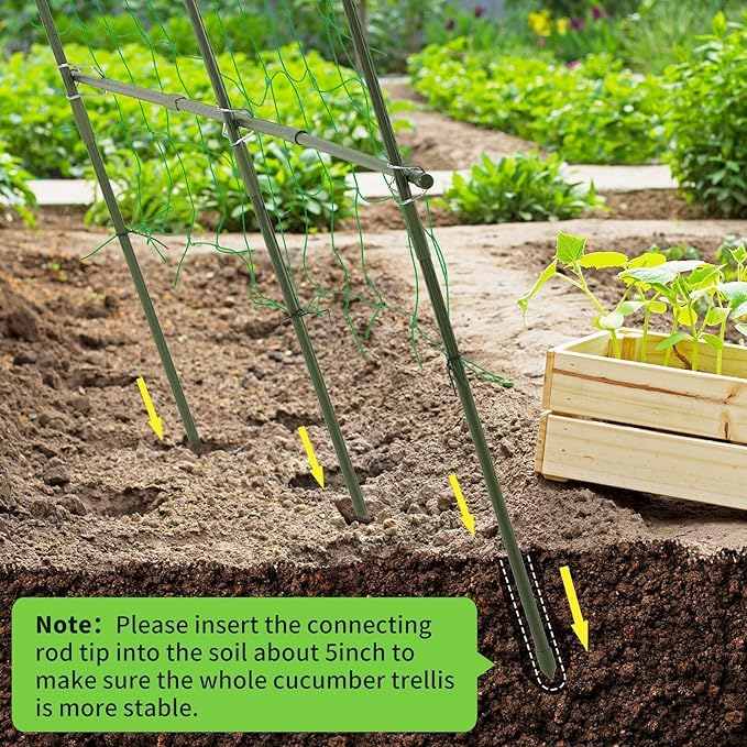 Lalahoni Cucumber Garden Trellis A Frame Trellis for Raised Bed, Plant Support for Flower Vine Grape Vegetable Fruit, Green