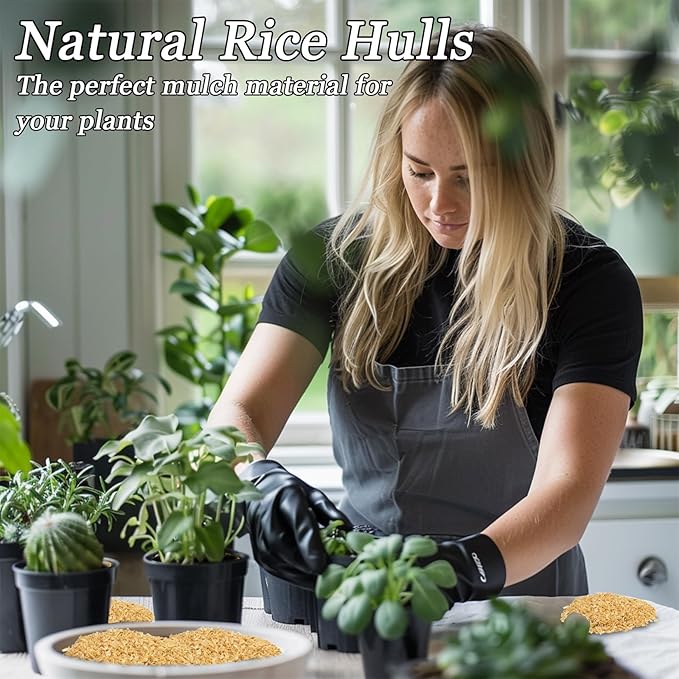10.58 oz Horticultural Grade Rice Hulls for Plants – Natural Rice Husk Soil Amendment for Indoor Plants, Potting Mix & Gardening,Organic Use for Chicken Bedding Improve Soil Structure