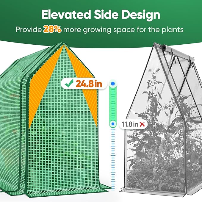 Quictent Mini Greenhouse for Indoor, 2-Pack Tabletop Portable Small Green House Waterproof UV Protected Cover Shelter for Outdoors, Garden Plant Seed Starting Nursery, 36"x18"x33", Green