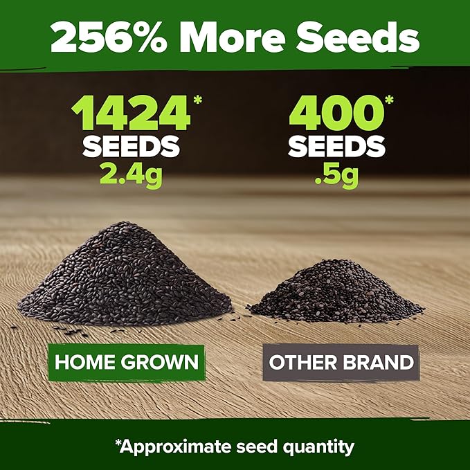 HOME GROWN Italian Basil Seeds 1,424+ & 30 Herb Seeds Pack 9,500+ – 𝗡𝗢𝗡-𝗚𝗠𝗢 USA Heirloom Seeds for Indoor/Outdoor Planting – Perfect for Culinary & Hydroponic Gardens